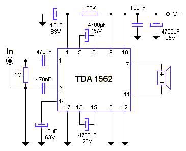 amplificador 50w con tda 1572Q